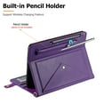 thumbnail image 2 of TECH CIRCLE Case for Samsung Galaxy Tab S9 FE 10.9",Galaxy Tab S9/S8/S7 Case 11",PU Leather Business Stand Protective Cover S Pen Holder Card Slots Shoulder Hand Strap Handbag Wallet Cover,Purple, 2 of 6