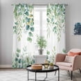 thumbnail image 5 of Sage Green Eucalyptus Leaves Kitchen Curtains 96 Inch Length, Spring Summer Botanical Grommet Top Bedroom Living Room Curtains, Light Filtering Cafe Curtain Drapes 2 Panels Set 104''x96'', 5 of 9