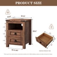 thumbnail image 3 of KeyWhat Farmhouse Nightstand with Charging Station for Bedroom, 2-Drawer Rustic End Tables for Living Room, Reclaimed Brown, 3 of 7