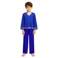 thumbnail image 3 of Aislor Boys Praise Dance Outfits Liturgical Worship Pullover Top with Wide Leg Pants Bottom for Themed Party Blue 12, 3 of 7