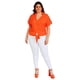 thumbnail image 5 of Blusa Roman Fashion con moño Tallas Extras 1819 Naranja 42, 5 of 6