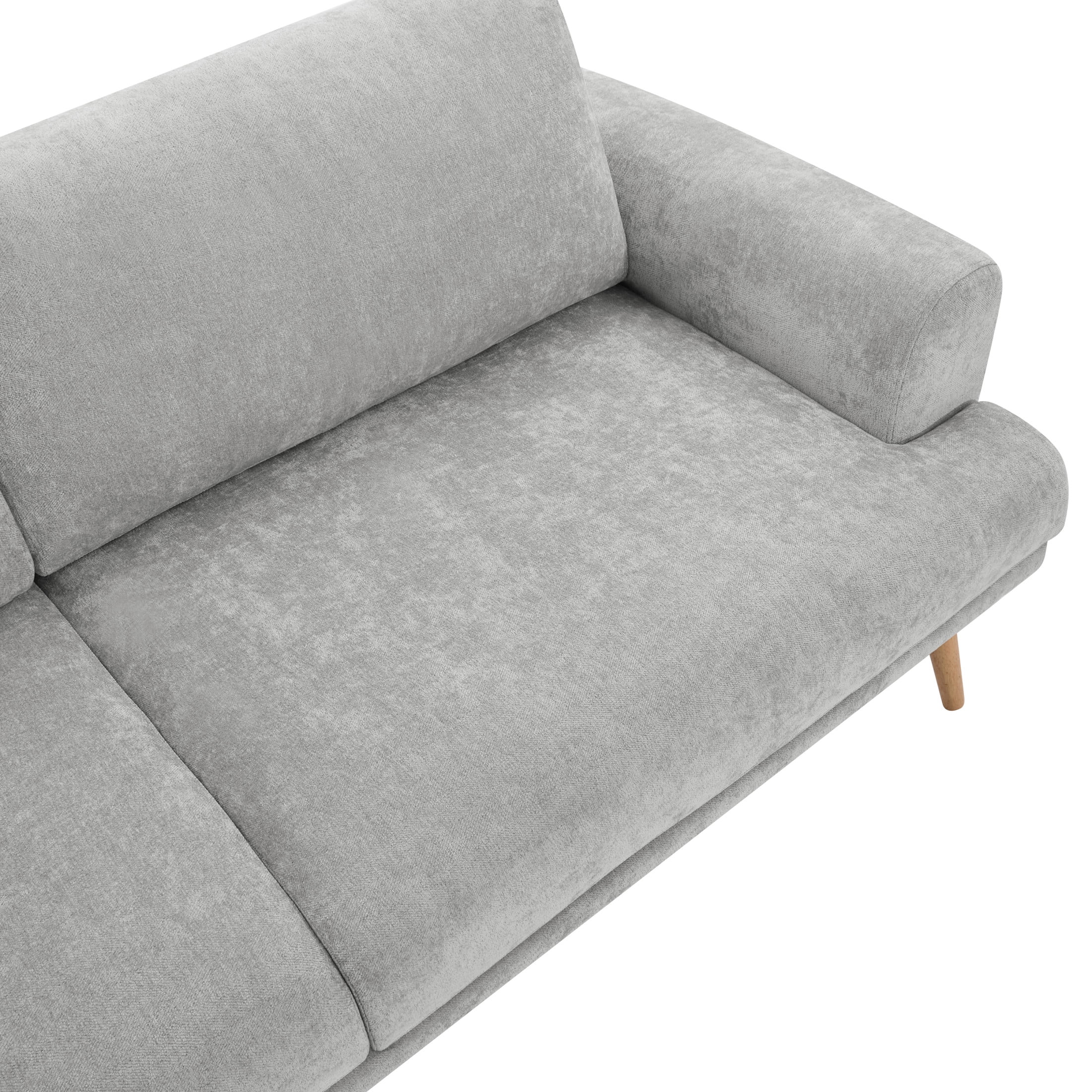 Christopher Knight Home 80" Chenille Upholstered Sofa, Minimalist 3 Seater Couch with Cushion Back, Gray