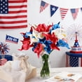 thumbnail image 6 of Kbndieu 4 of July Decor Fake Flowers Indoor, Red White and Blue Artificial Silk Flowers, Patriotic Memorial Flowers Independence Day Decor for Floral Arrangement Table Centerpieces, 6 of 7