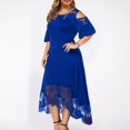 thumbnail image 4 of Frostluinai Summer Dresses For Women 2022 Spring Savings Casual Dresses Ruffle Strapless Splicing Sleeveless Plus Size Maxi Dress Crew Neck Floral Print Off The Shoulder Loose Long Dress, 4 of 7