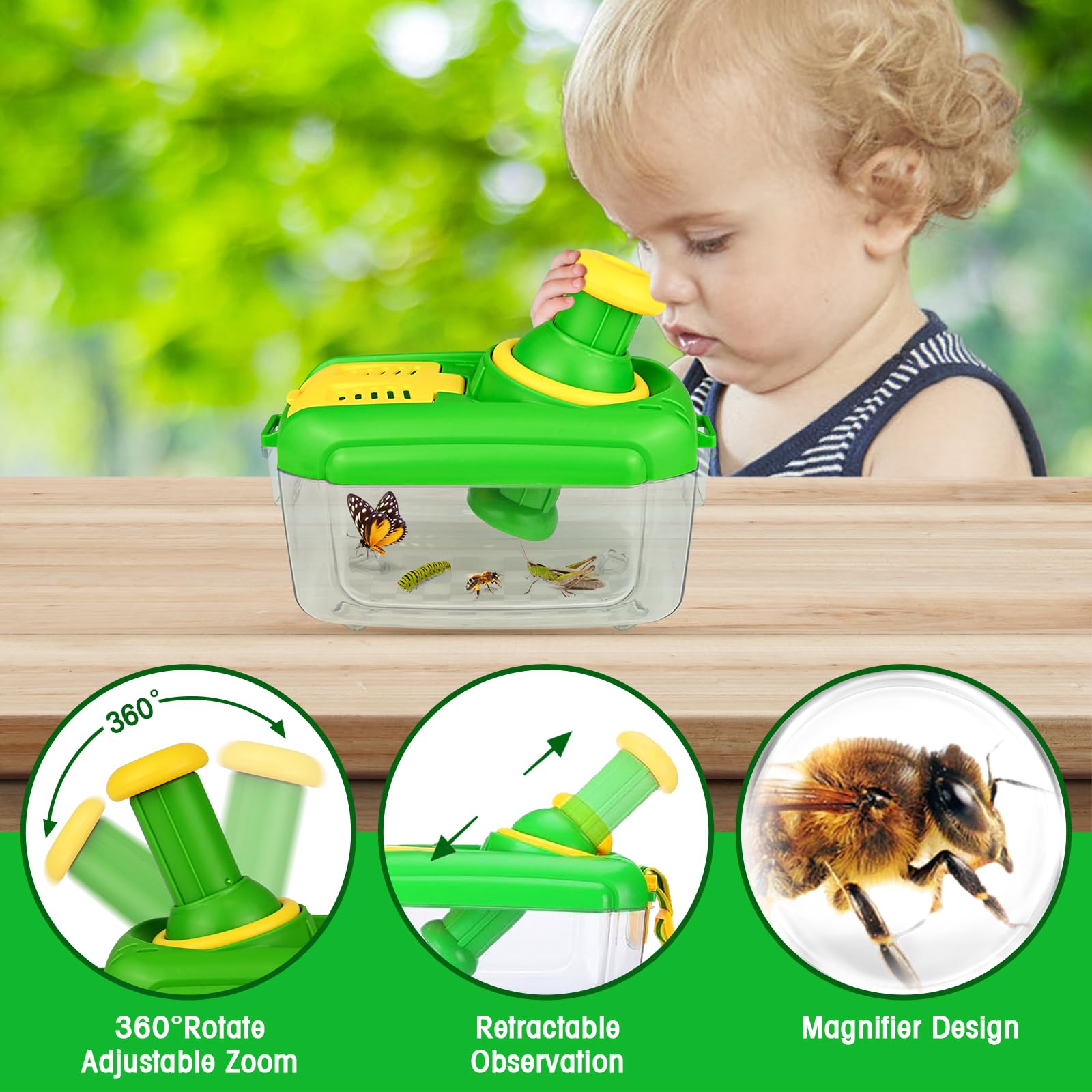Insect Magnifying Box Bug Catching Kit 30-Piece Bug Viewer Containers - Insect Magnifier ...