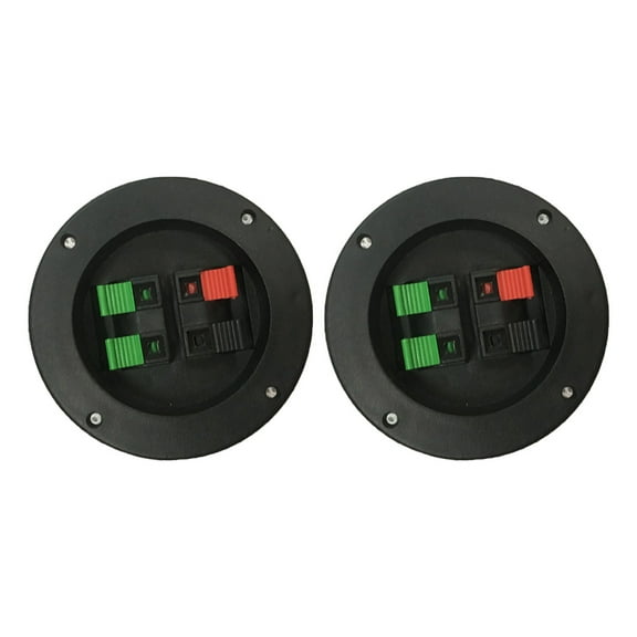 2 PCS Speaker Wiring Cable Terminals Plugs Subwoofer Speakers Black