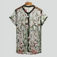 thumbnail image 4 of INCERUN Men's Summer Short Sleeve Transparent Flower Embroidery Printed Sun-proof Shirt, 4 of 13