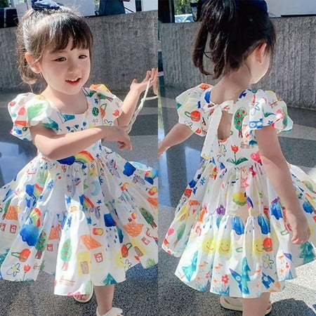 

Summer Kids Clothes Online Wholesale Fashion Chiffon Flower Dress Skirt for Baby Girls