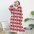 thumbnail image 7 of Women's Christmas Fleece Lined Sleepwear Robes Hooded Long Sleeve Print Long Bathrobes with Pockets Red FreeSize120cm, 7 of 7