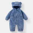 thumbnail image 4 of KJameas Baby Boys Girls Jumpsuit Fuzzy Fleece Heart Pocket Bear Hooded, 4 of 6