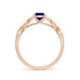 thumbnail image 2 of ANGARA Lab Grown Blue Sapphire Celtic Knot Engagement Ring for Women in 14K Rose Gold (Size-7x5mm) | September Birthstone, Anniversary, Jewelry Gift for Women | Lab-Grown Blue Sapphire Ring, 2 of 8