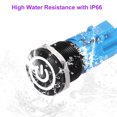 thumbnail image 5 of 2 Pcs 22mm Push Button Switch, IP66 1NO1NC 12-24V 3A Momentary Latching Push Button Starter Light on Off Switch Self-locking with White Light Switch, Aluminum Alloy Flat Head Black, 5 of 7