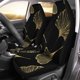 thumbnail image 1 of ABPHQTO Juego de 2 fundas para asientos de coche, diseño Floral abstracto, real, hoja dorada, pájaros, ramas negras, Universal, Protector de asientos delanteros para coche, 1 of 4