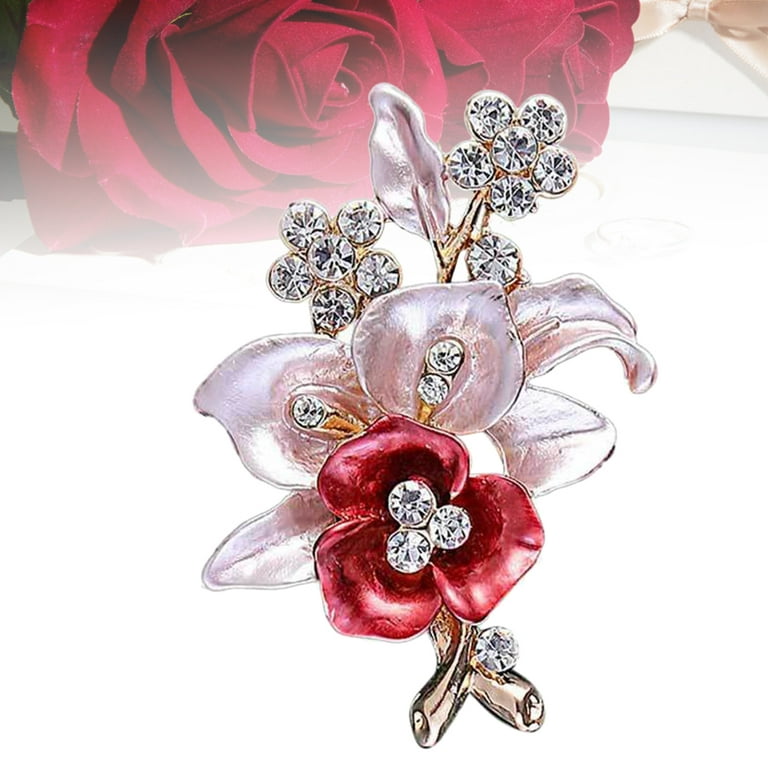 Raviga Flower Brooch Pin, Exquisite Alloy Fresh Flower Brooch Fashion  Clothes Pin Corsage Accessory Women Sweater Decoration, Flower Brooch Pins  for