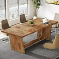 thumbnail image 3 of Finmind 6FT All-Wood Conference Table: 70.87" Executive Business Furniture, Rectangular Seminar Table, Walnut, 3 of 7