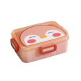 thumbnail image 4 of Boîte à Lunch Bento avec Diviseur Amovible, 2 Compartiments, Récipient Scellé à Quatre Boucles, pour, Étudiants, Adultes, Rose, 4 of 8