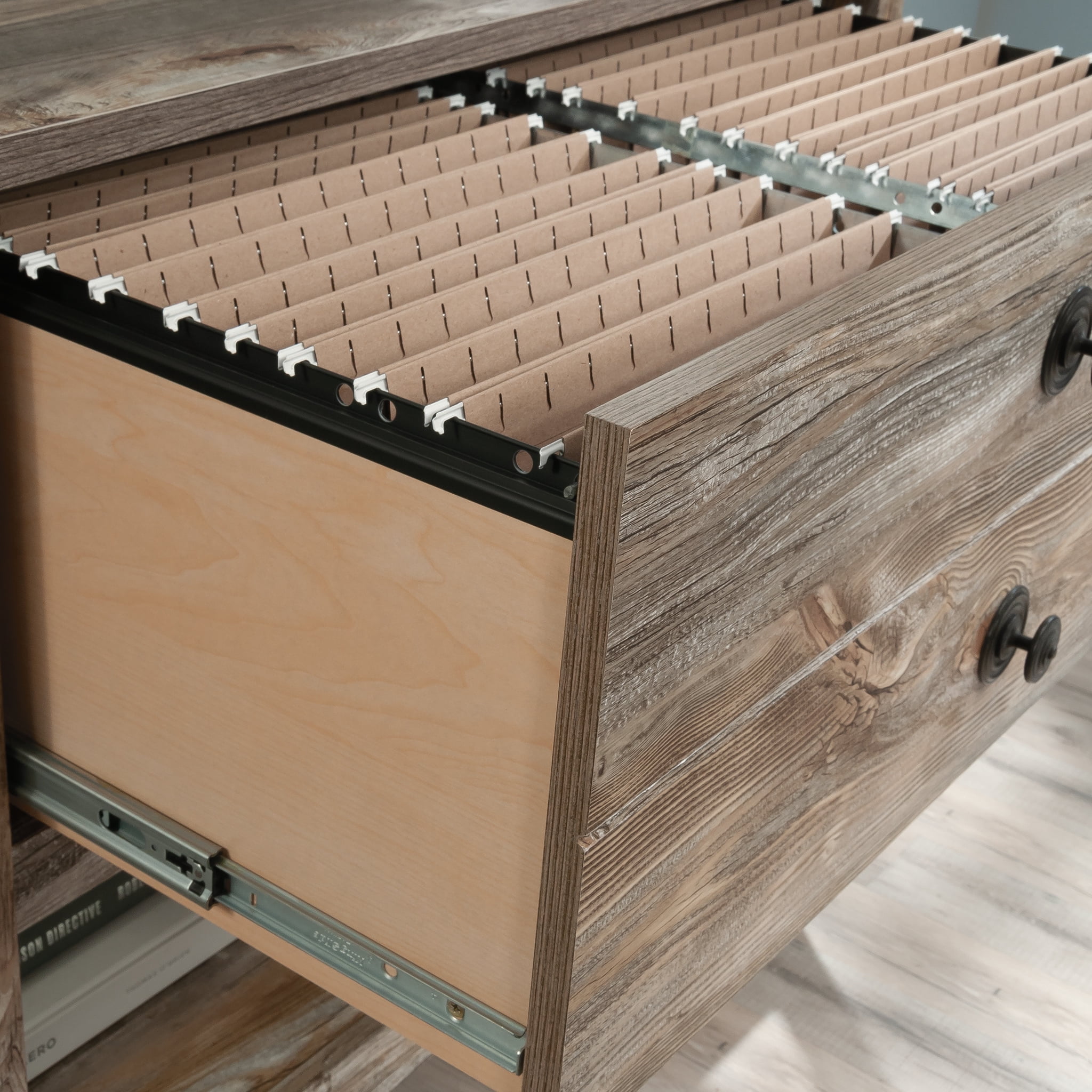 Sauder Granite Trace 1-Drawer Lateral File Cabinet, Rustic Cedar Finish