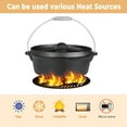 thumbnail image 3 of TLGREEN 4.2-Quart Pre-Seasoned Cast Iron Dutch Oven Pot, Without Feet,with Lid, Stand, Spiral Handle, Easy Cleaning, for Indoor/Outdoor Use, 3 of 12