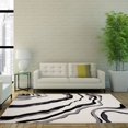 thumbnail image 2 of Ladole Rugs Calvin Abstract Contemporary Area Rug Carpet in Cream Black, 5x8 (5'3" x 7'6", 160cm x 230cm), 2 of 4