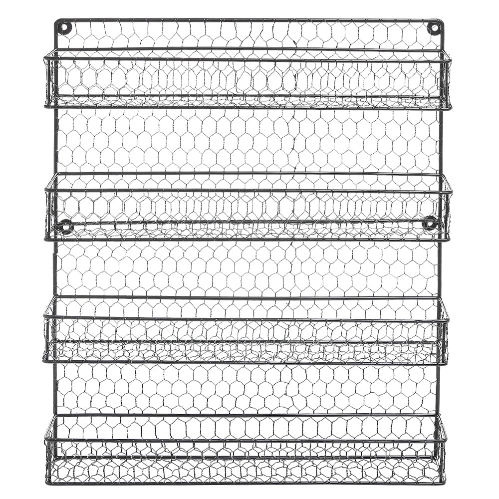 Kepooman Farmhouse Style Hanging Spice Racks For Wall Mount - Easy To Install Set of 4 Space Saving Racks - The Ideal Seasoning Organizer For Your Kitchen, Black Kepooman Farmhouse Style Hanging Spice Racks For Wall Mount - Easy To Install Set of 4 Space Saving Racks - The Ideal Seasoning Organizer For Your Kitchen, Black
