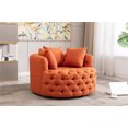 thumbnail image 2 of CAROCC Modern Akili Swivel Accent Chair Barrel Chair for Hotel Living Room Modern leisure Chair Orange Fabric, 2 of 7