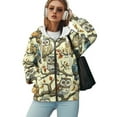 thumbnail image 5 of COEQINE Long Sleeve Oversized Sweatshirts Women's Full Zip Up Hoodie Hummingbirds and Hibiscus Flowers Print Fashion Outfits Jacket Fall Winter Casual Wear with Pockets, XL, 5 of 7