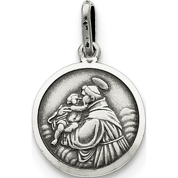 Médaille d'Anthonie en Argent Sterling 925 Antique Saint