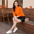 thumbnail image 7 of Sweaters for Women Long Sleeve Trendy Crew Neck Jumper Knitted Pullover Soft Warm Fleece Sweater Tops, 7 of 7