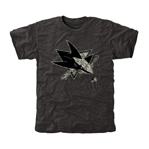 Men's San Jose Sharks Black Rink Warrior Tri-Blend T-Shirt