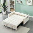 thumbnail image 3 of Modern Velvet 3 in 1 Convertible Sleeper Sofa Bed with Back and 2 Pillows, Pull-Out Bed Loveseat with Pockets for Living Room , Bedroom (Beige), 3 of 7