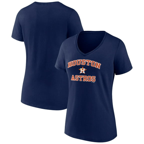 Women's Navy Houston Astros Heart and Soul V-Neck T-Shirt