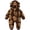 Brown, variant on Maqroz Animal Print Boys Girls Fleece Jumpsuit Long Sleeve Hooded Romper Cute Cubby Graphic Loungewear with Zip