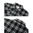 thumbnail image 5 of WenVen Men's Flannel Sherpa Lined Full Zip Shirt Jacket（Black,S）, 5 of 7
