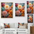 thumbnail image 4 of Designart "Colorful Mums Intertwined" Mums Floater Framed Canvas Art Print, 4 of 5