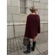 thumbnail image 2 of Nuevo Borgoña, suéter de punto pesado con cuello redondo para mujer, Jersey informal cálido de manga larga para mujer, jerséis de calle para mujer de otoño, 2 of 5
