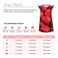 thumbnail image 3 of Fotbe Strawberry Red Vestido de Dormir para Niñas de 3 a 10 Años, Mangas Cortas, Estilo Princesa, Pijama Camisón con Mangas Voladas-Large, 3 of 6