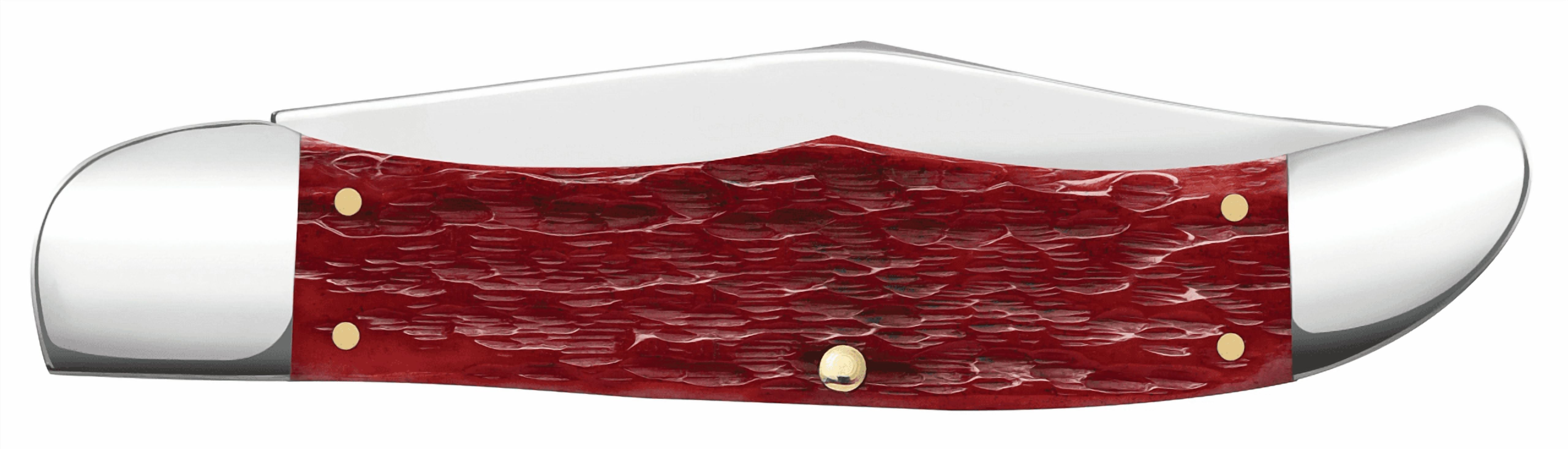 Case XX Knives Folding Hunter Jigged Dark Red Bone Carbon Steel Knife