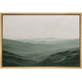 thumbnail image 3 of IDEA4WALL Framed Canvas Print Wall Art Monochromatic Green Mountains and Valleys Landscape Wilderness Oil Painting Impressionism Traditional Scenic for Living Room - 16"x24" Natural, 3 of 5
