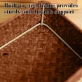 thumbnail image 6 of Woven Storage Basket Wicker Rattan Organizer, Handmade Woven Basket for Remote Control Key Storage, Decorative Desktop Tray for Coffee Table Bedroom Bathroom, Linen Woven Home Decor Bin, 6 of 8