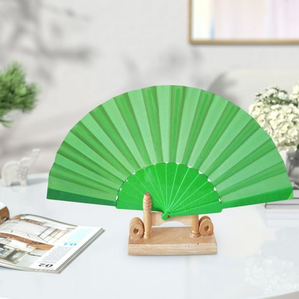 Abanico plegable de seda con diseño de encaje para fiestas de bodas y bailes, abanico plegable de color a mano, abanico de moda