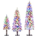 thumbnail image 1 of Gymax 3' 4' 5' Artificial Christmas Tree Set of 3 w/ Snow-flocked Branch Tips, 1 of 9