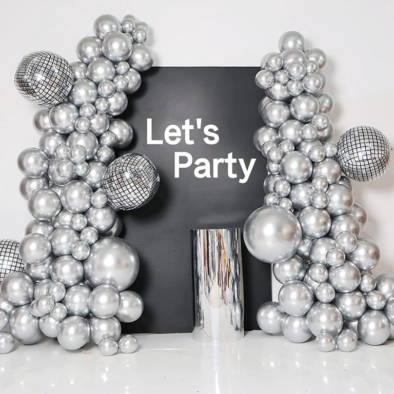 PartyWoo Metallic Silver Balloons, 120 pcs 5 Inch Silver Metallic Balloons,  Silver Balloons for Balloon Garland or Arch as Wedding Decorations,  Birthday Decorations, Party Decorations, Silver-G102 