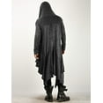 thumbnail image 5 of COOFANDY Long Hooded Cardigan Ruffle Shawl Collar Open Front Lightweight Drape Cape Overcoat with Pockets, 5 of 7