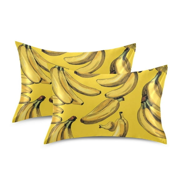 Silky Satin Standard Pillowcases For Hair And Skin Banana