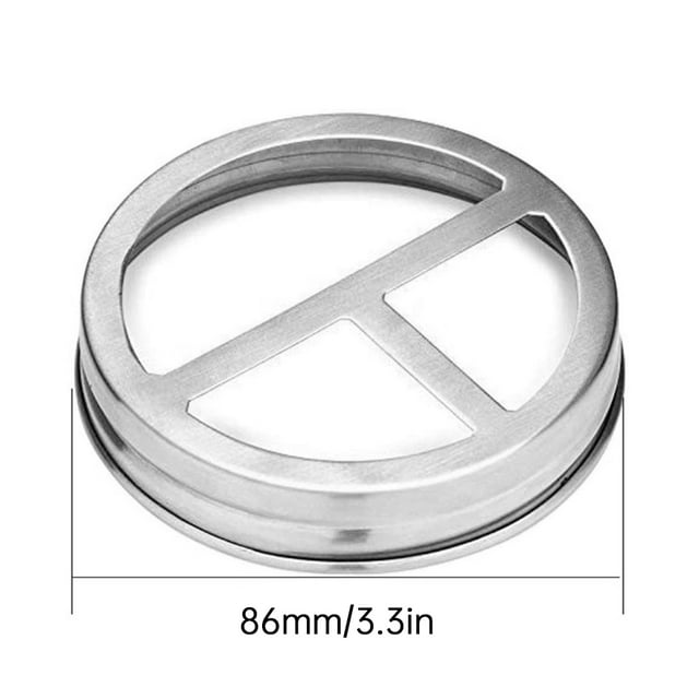 Jar 1Pcs Replacement Mason Jar Toothbrush Brush Holder Lids for 3 Inch Caliber Jars with 3 Compartment Stainless Steel Multifunctional Glass Jar Cover for Pen Toothbrush Storage