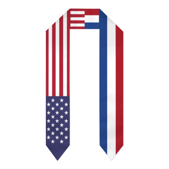 Netherlands & USA United States Flag Shawl Sash Stole Graduation Shawls Wraps Scraf For International Study
