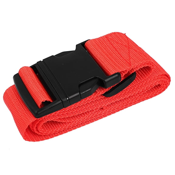 Unique Bargains Side Release Buckle Luggage Suitcase Adjustable Belt Strap 6.56ft Long Red