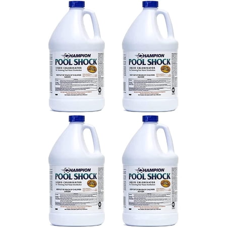 PP Pool Shock - Ready to Use Liquid Chlorine - Commercial Grade 12.5% Concentrated Strength - 4 Gallon