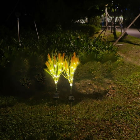 

Tiitstoy 2 Pack Simulation Wheats Ear with 7 Solar Lights锛孫utdoor Solar Straw Lamps Solar Garden Flowers Lights Outdoor Decorative for Patio Garden Yard Lawns Pathways Yellow