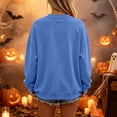thumbnail image 4 of Dweltoz Halloween Sweatshirts for Women Cute Ghost Pumpkin Graphic Spooky Season Sweaters Oversized Fall Fleece Long Sleeve Crewneck Pullover Tops,Blue 2XL, 4 of 4